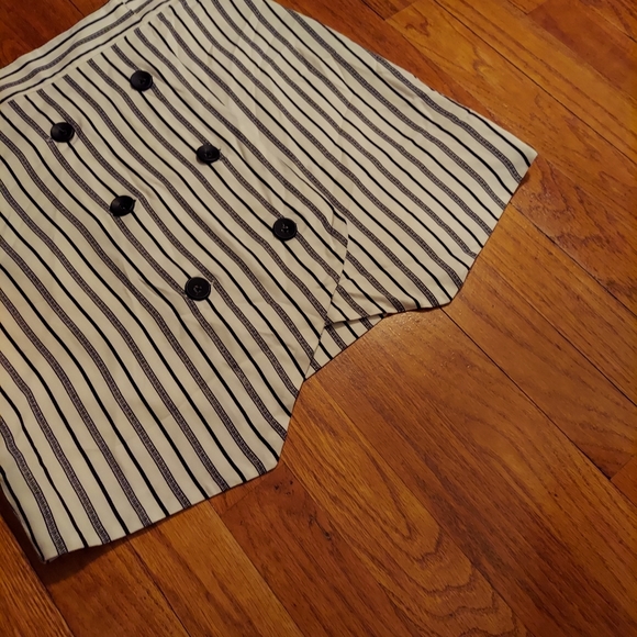 BCBGeneration Striped Double Breasted Mini Wrap Skirt NWOT - Picture 8 of 13